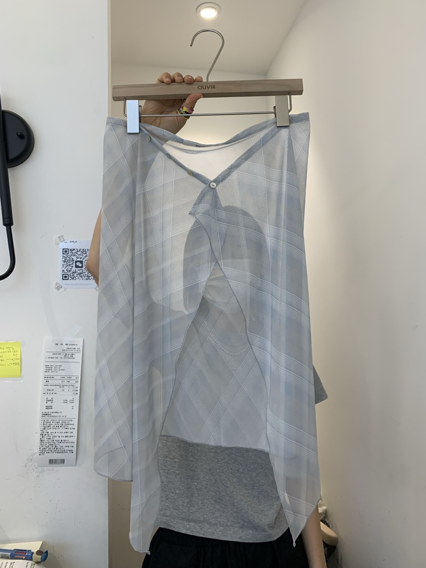 OUVIR韓國㊣直郵東大門代購女裝新品休閑熱賣半身裙中短裙格紋O.V.R/OUVIR半身裙/中短裙圖色2