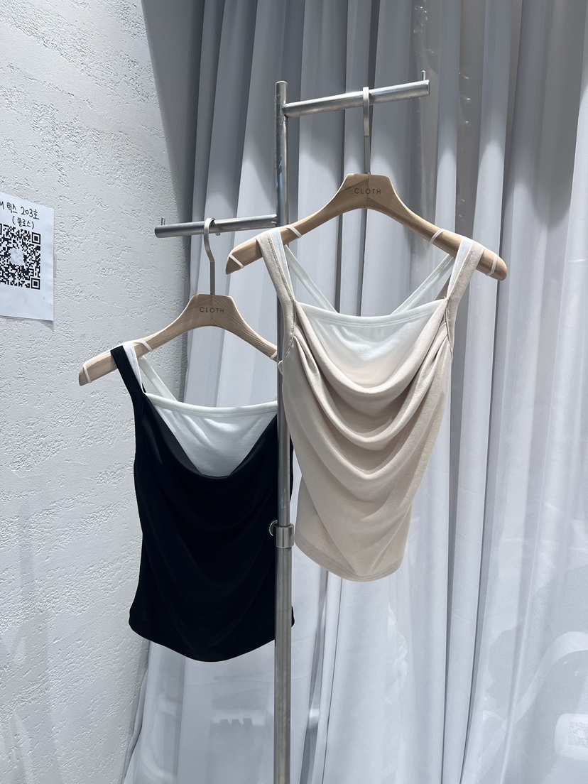 CLOTH直郵韓國代購㊣女裝新款休閑時尚人氣熱賣吊帶背心假兩件CLOTH吊帶/背心
