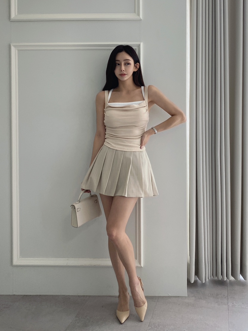 CLOTH直郵韓國代購㊣女裝新款休閑時尚人氣熱賣吊帶背心假兩件CLOTH吊帶/背心