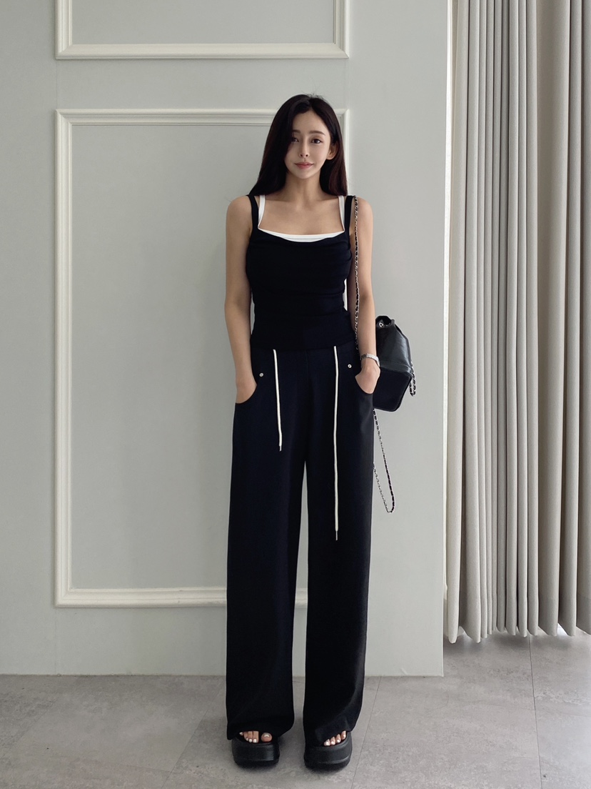 CLOTH直郵韓國代購㊣女裝新款休閑時尚人氣熱賣吊帶背心假兩件CLOTH吊帶/背心