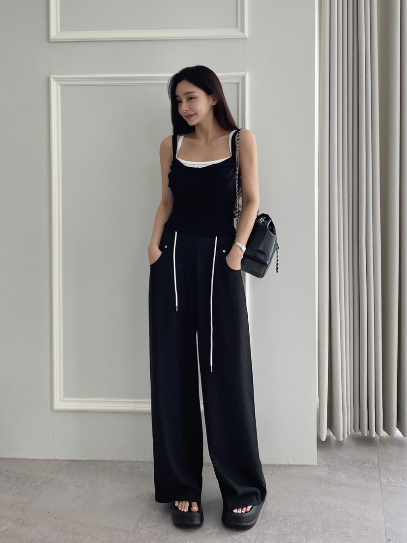CLOTH直郵韓國代購㊣女裝新款休閑時尚人氣熱賣吊帶背心假兩件CLOTH吊帶/背心