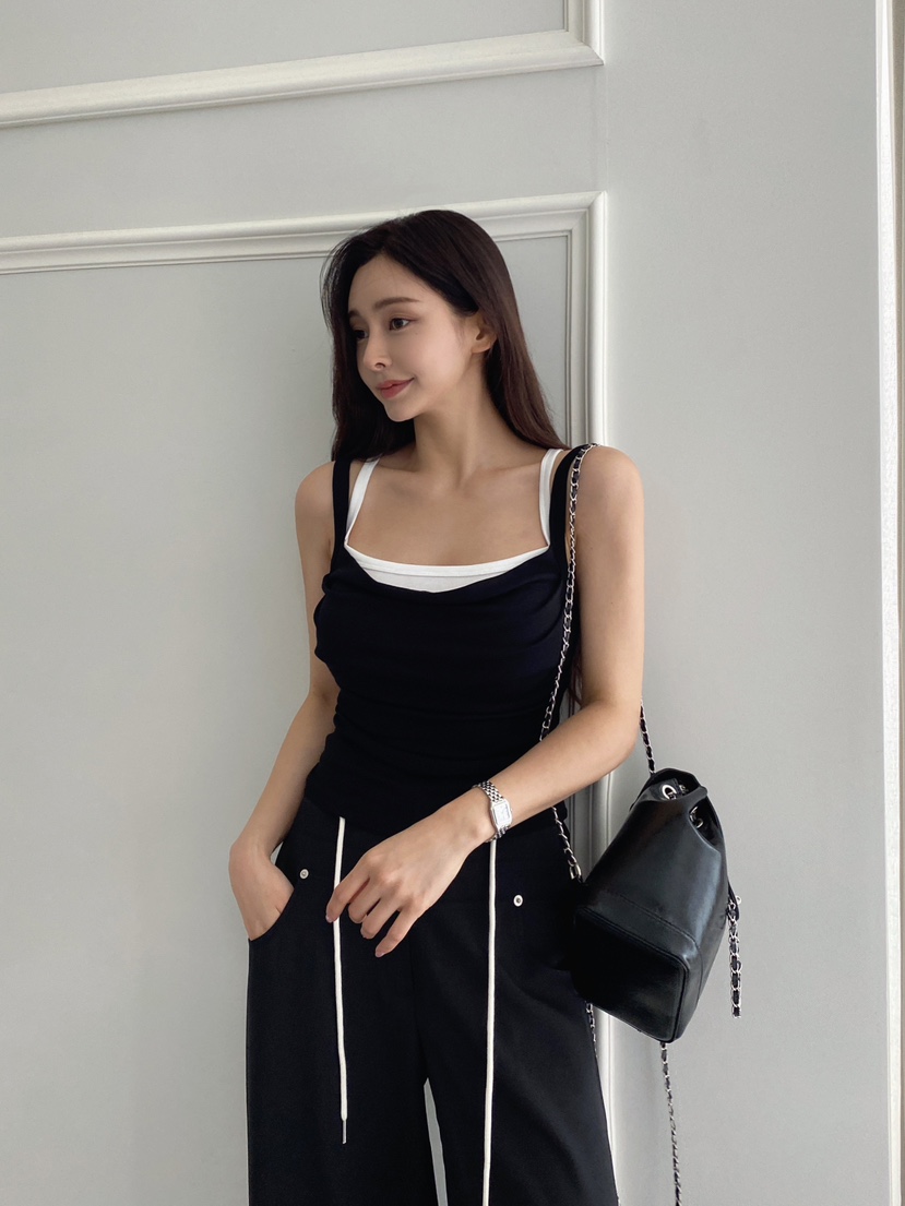 CLOTH直郵韓國代購㊣女裝新款休閑時尚人氣熱賣吊帶背心假兩件CLOTH吊帶/背心