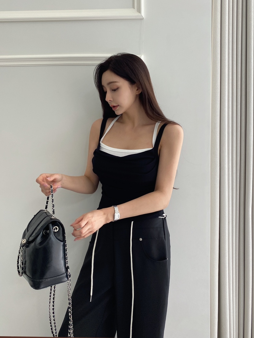 CLOTH直郵韓國代購㊣女裝新款休閑時尚人氣熱賣吊帶背心假兩件CLOTH吊帶/背心