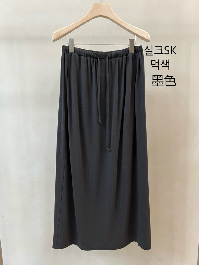 LAKE-A直郵韓國代購㊣女裝新品熱賣推薦時尚休閑25春夏長裙絲綢Lake side長裙圖色3