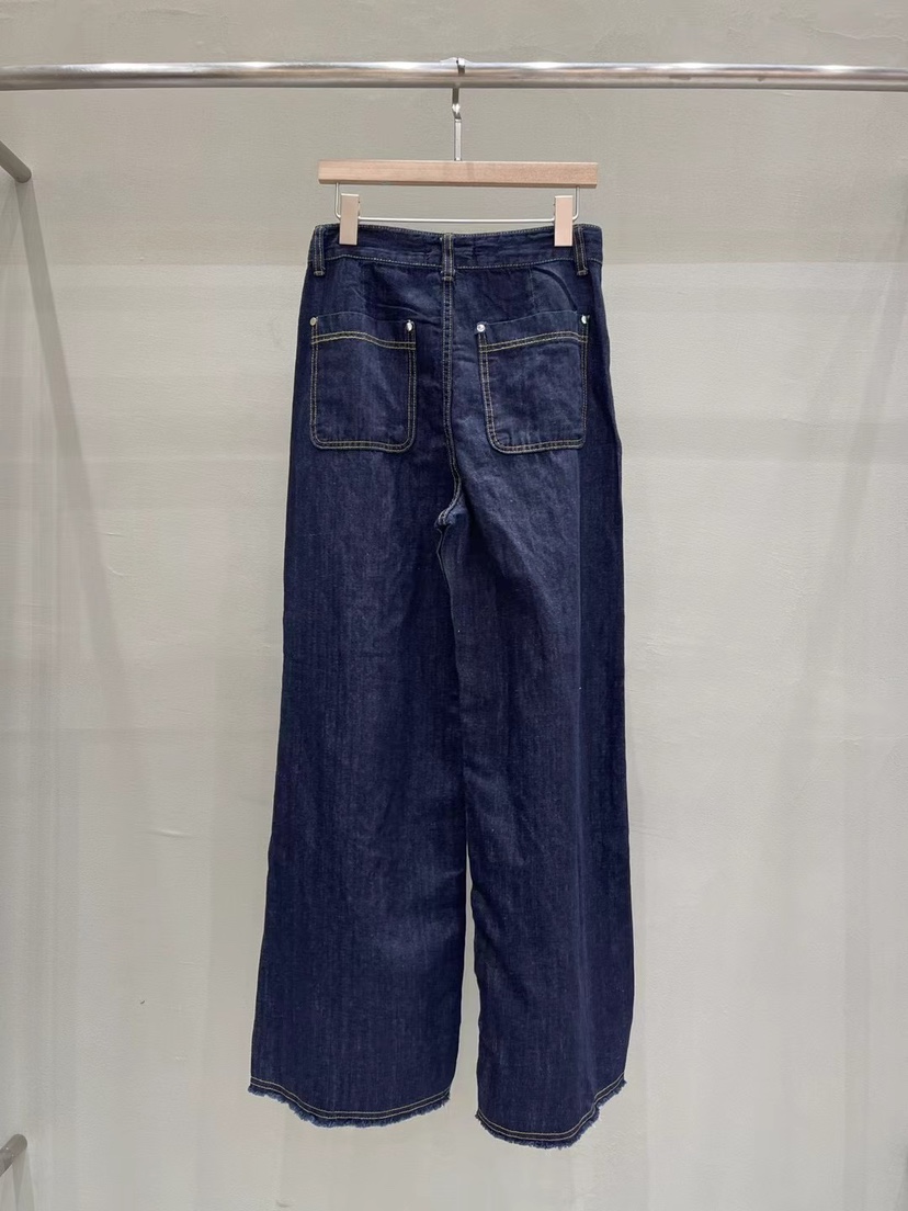 THE MUI韓國㊣直郵東大門代購女裝新品推薦牛仔褲口袋亞麻Mu:i-A牛仔褲