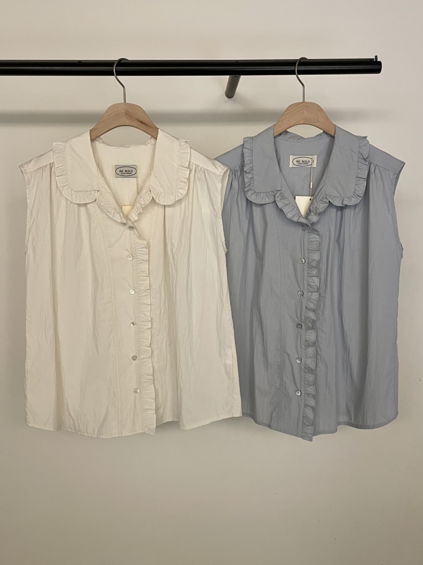 BOLD-A直郵韓國代購㊣女裝新品熱賣人氣推薦25春夏馬甲荷葉邊RE BOLD馬甲