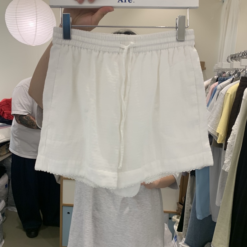 ARE直郵韓國代購㊣女裝新款時尚休閑人氣推薦25春夏短褲綁帶ARE YOU/ARE短褲圖色1