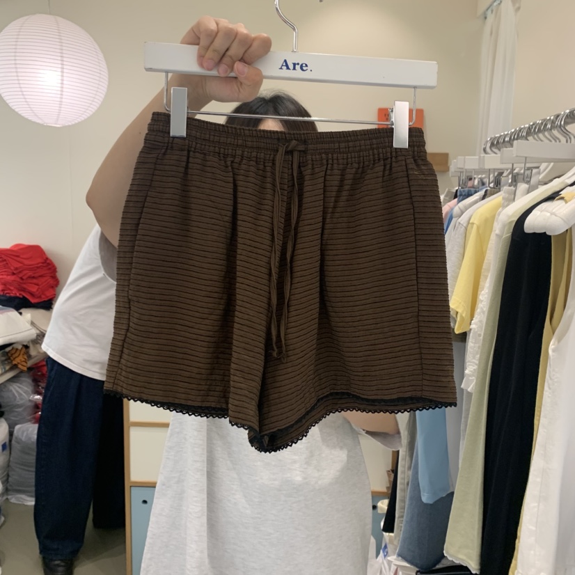 ARE直郵韓國代購㊣女裝新款時尚休閑人氣推薦25春夏短褲綁帶ARE YOU/ARE短褲圖色2