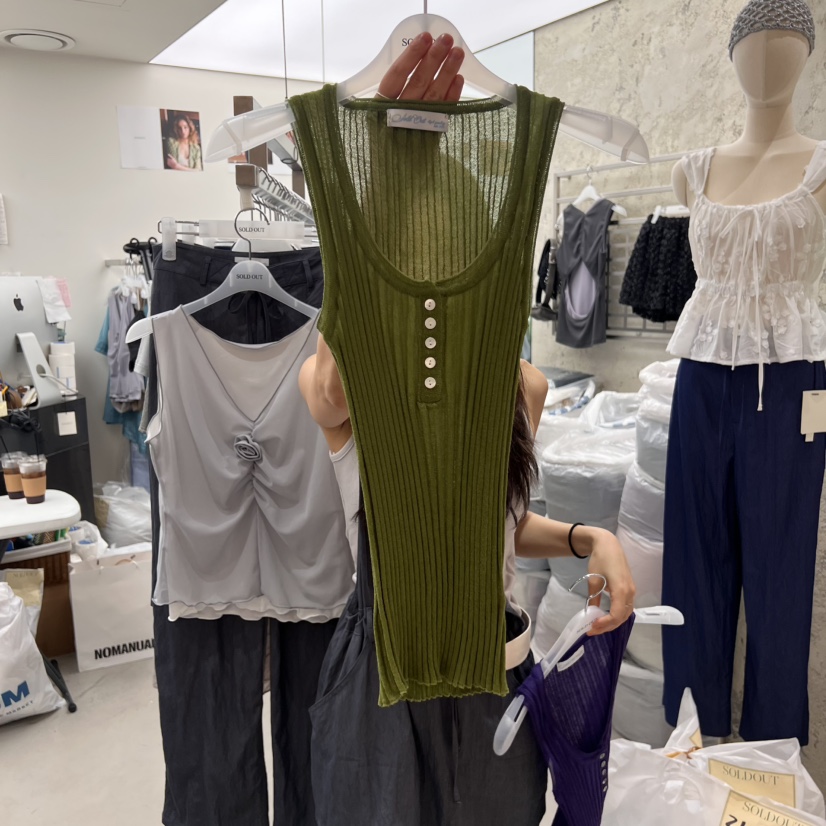 SOLD OUT韓國直郵㊣東大門實拍女裝新款時尚休閑熱賣吊帶背心SOLD OUT吊帶/背心圖色2