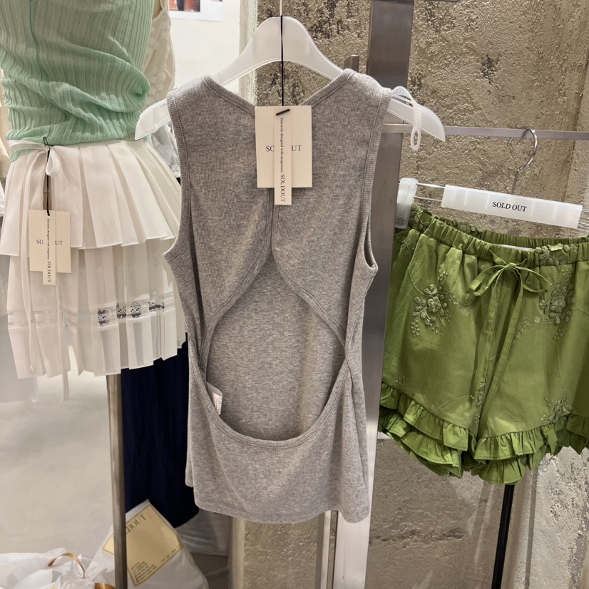 SOLD OUT韓國㊣直郵東大門代購女裝新款休閑熱賣25春夏吊帶背心SOLD OUT吊帶/背心
