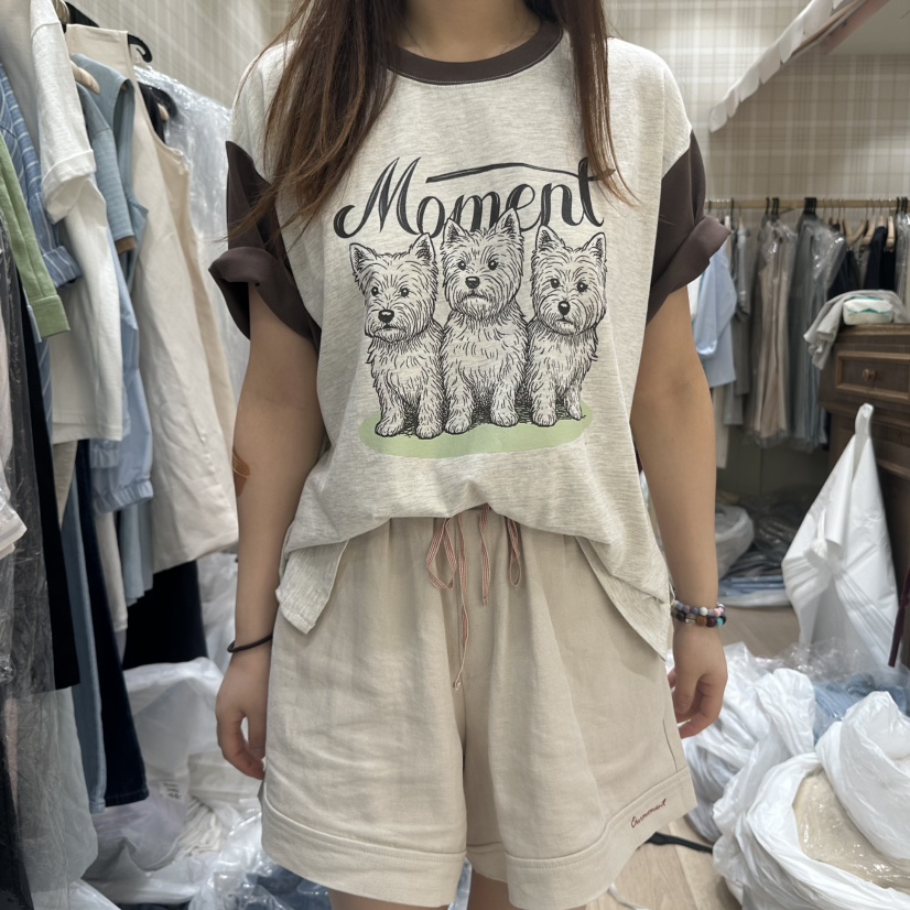 OURMOMENT韓國㊣直郵東大門代購女裝新款推薦人氣25春夏T恤OURMOMENTT恤圖色3