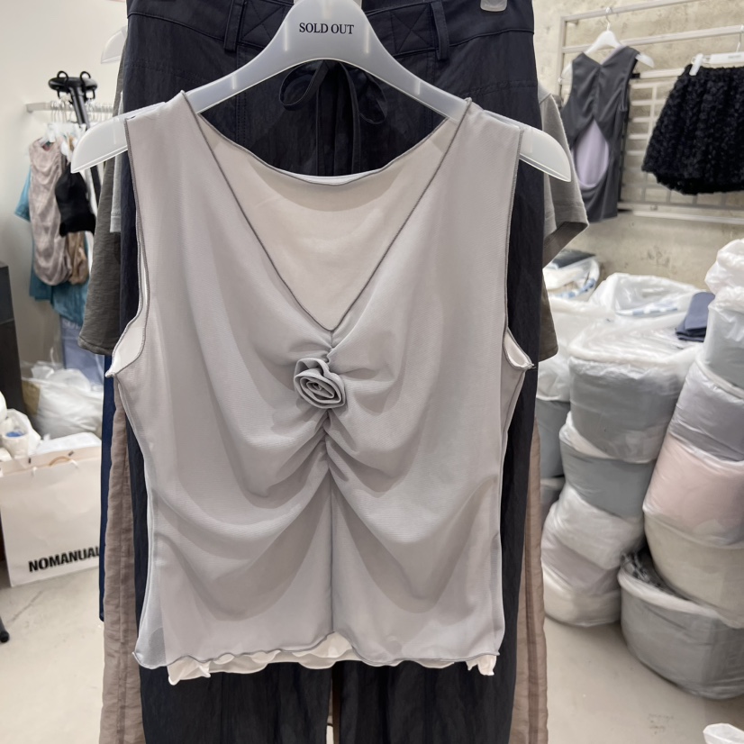 SOLD OUT直郵韓國代購㊣女裝新款熱賣25春夏人氣休閑吊帶背心SOLD OUT吊帶/背心圖色2