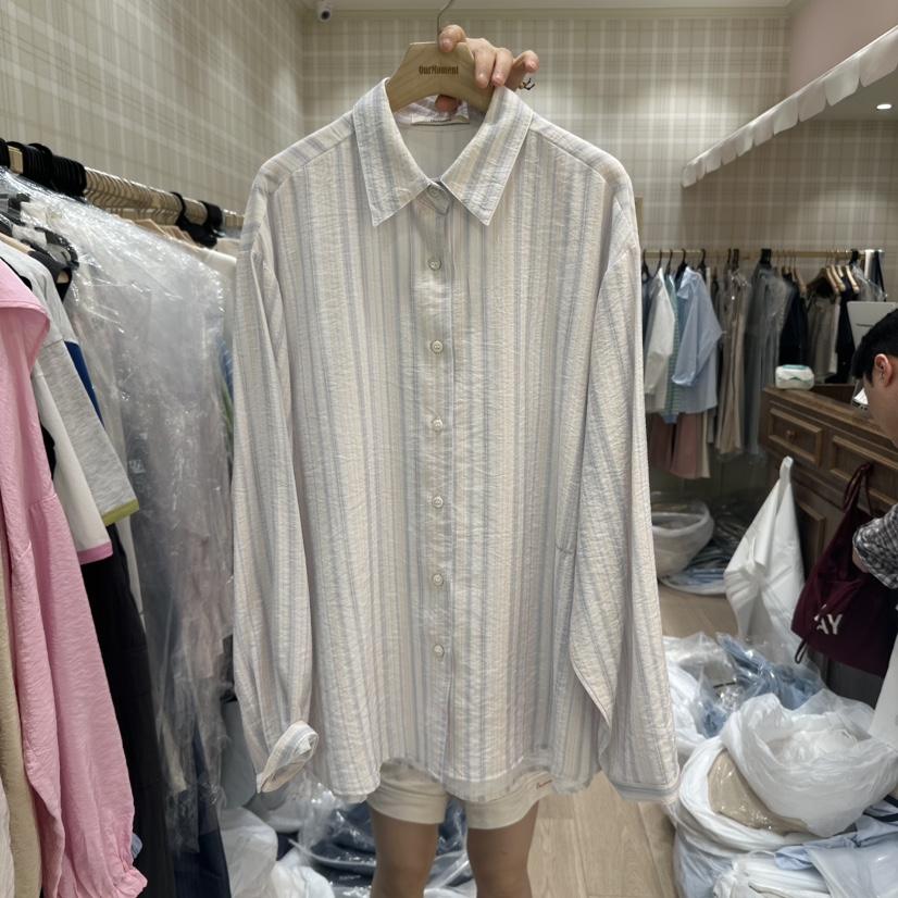 OURMOMENT韓國㊣直郵東大門代購女裝新款25春夏休閑襯衫蕾絲衫OURMOMENT襯衫/蕾絲衫圖色2