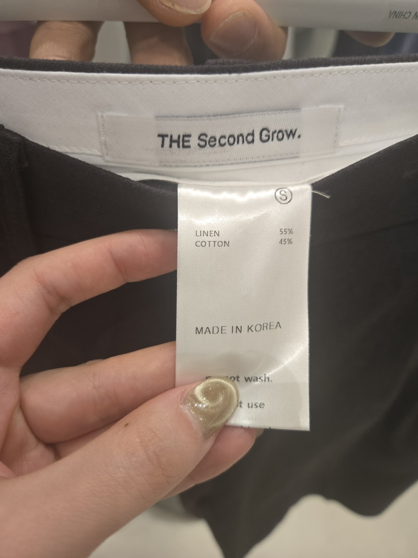 THE SECOND GROW直郵韓國代購㊣女裝新款時尚人氣短褲亞麻THE SECOND GROW短褲