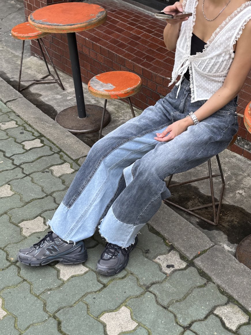 SUNDER MARKET直郵韓國代購㊣女裝新品時尚休閑25春夏牛仔褲SUNDER MARKET牛仔褲