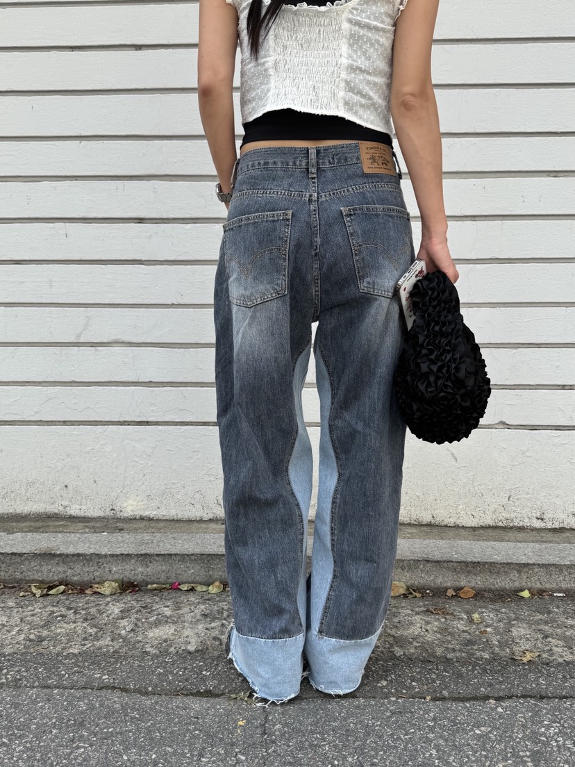 SUNDER MARKET直郵韓國代購㊣女裝新品時尚休閑25春夏牛仔褲SUNDER MARKET牛仔褲
