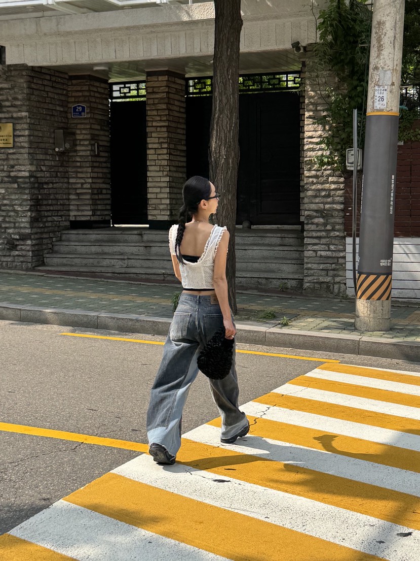 SUNDER MARKET直郵韓國代購㊣女裝新品時尚休閑25春夏牛仔褲SUNDER MARKET牛仔褲