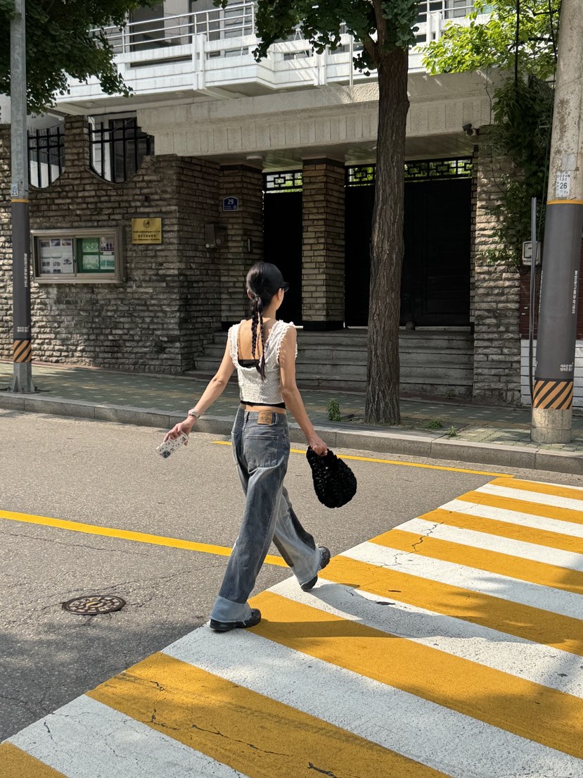 SUNDER MARKET直郵韓國代購㊣女裝新品時尚休閑25春夏牛仔褲SUNDER MARKET牛仔褲