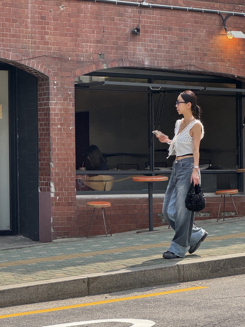SUNDER MARKET直郵韓國代購㊣女裝新品時尚休閑25春夏牛仔褲SUNDER MARKET牛仔褲