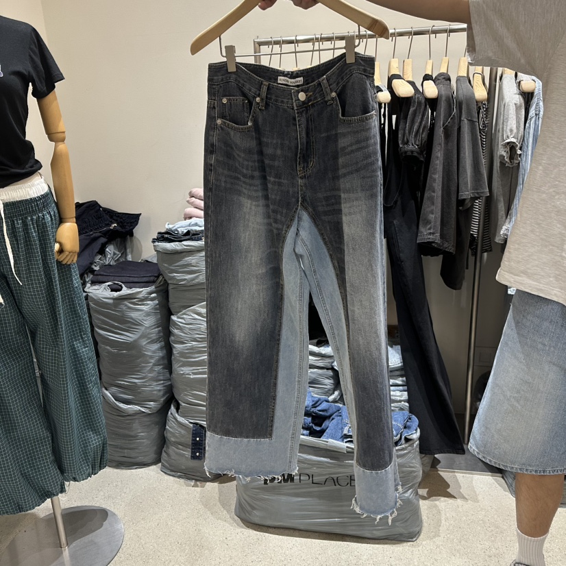 SUNDER MARKET直郵韓國代購㊣女裝新品時尚休閑25春夏牛仔褲SUNDER MARKET牛仔褲