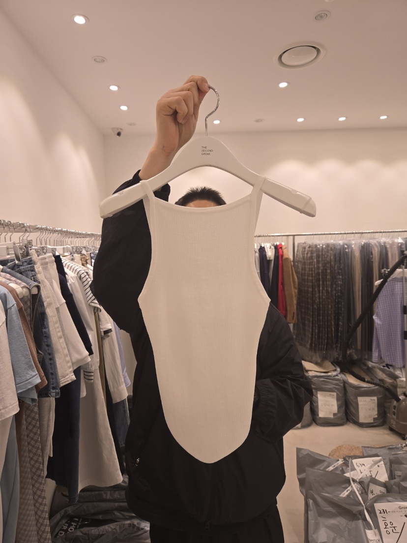 THE SECOND GROW韓國㊣直郵東大門代購女裝新品熱賣吊帶背心羅紋THE SECOND GROW吊帶/背心