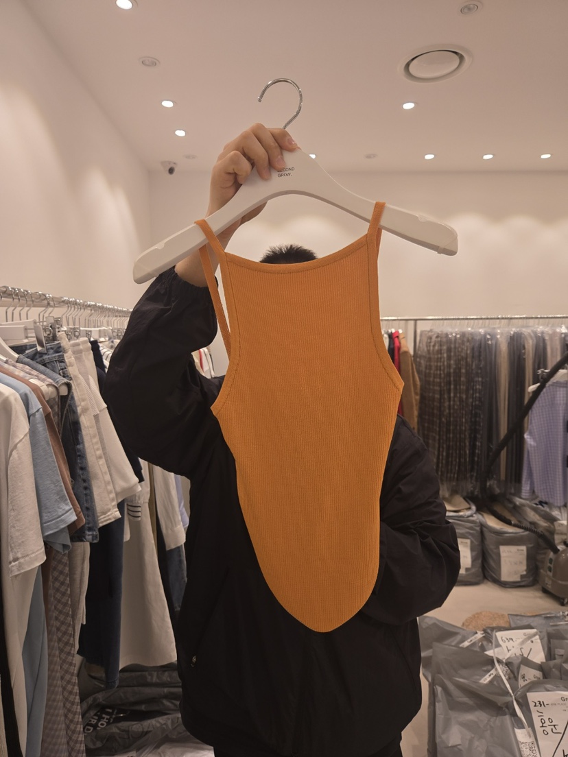 THE SECOND GROW韓國㊣直郵東大門代購女裝新品熱賣吊帶背心羅紋THE SECOND GROW吊帶/背心圖色3
