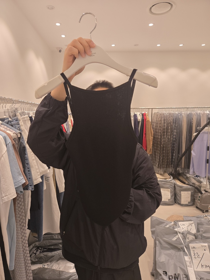 THE SECOND GROW韓國㊣直郵東大門代購女裝新品熱賣吊帶背心羅紋THE SECOND GROW吊帶/背心圖色4