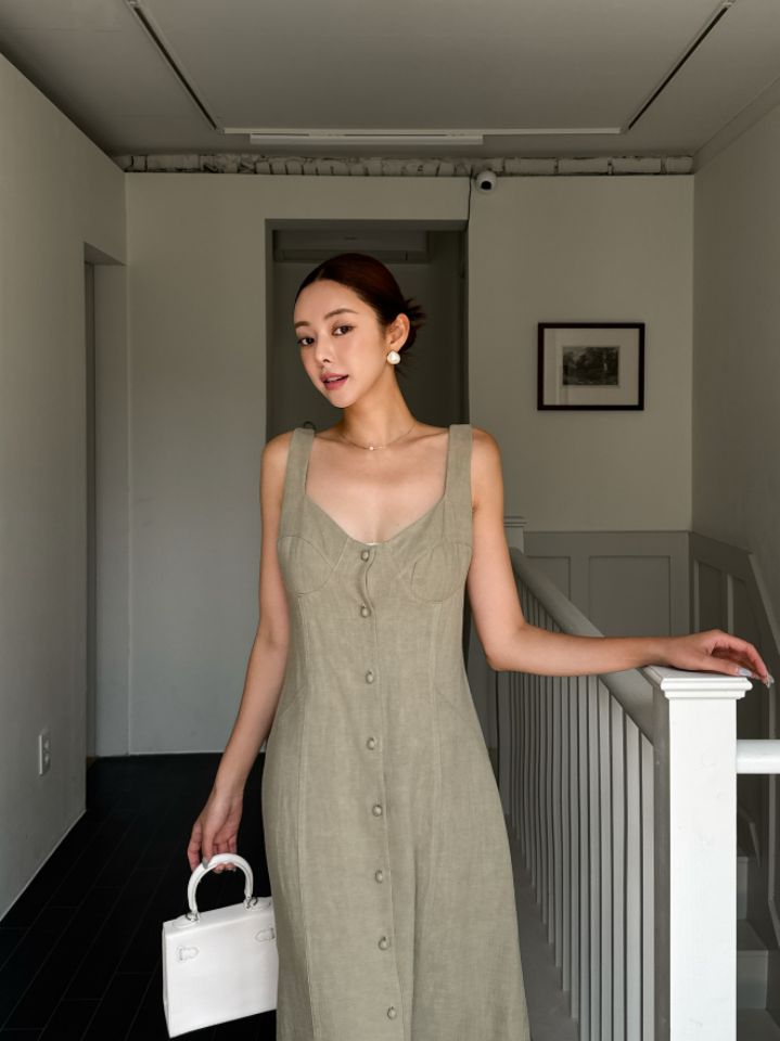 CATS東大門直郵女裝新款職業時尚休閑25春夏熱賣連衣裙亞麻CAT.S連衣裙