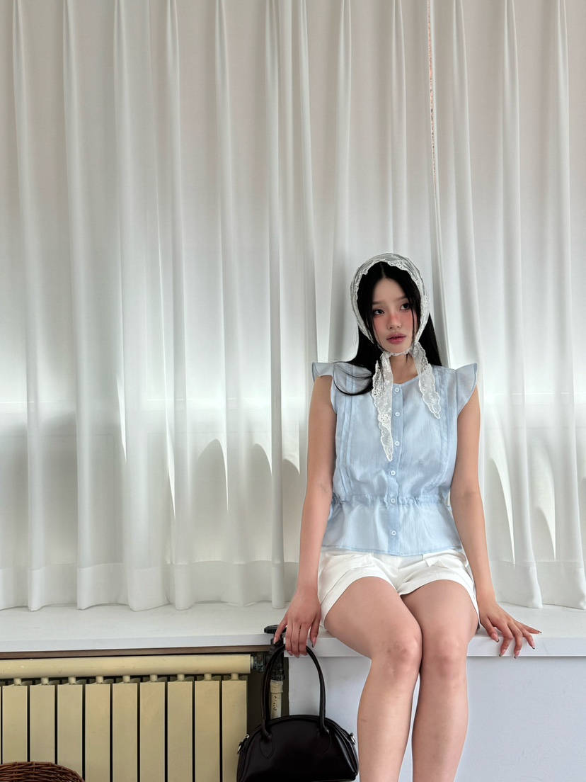 N YEN東大門實拍女裝新品真品25春夏人氣職業吊帶背心荷葉邊N YEN吊帶/背心