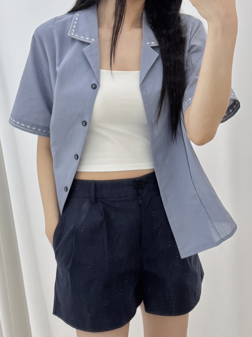 NOCTURNAL VIBE東大門直郵女士新款真品時尚熱賣人氣短褲亞麻NOCTURNAL VIBE短褲