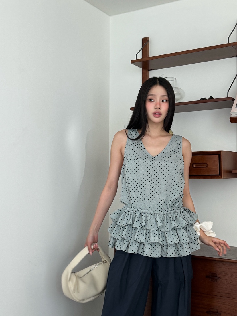 ZITTEN東大門直郵女士新品時尚休閑真品熱賣吊帶背心荷葉邊ZITTEN吊帶/背心