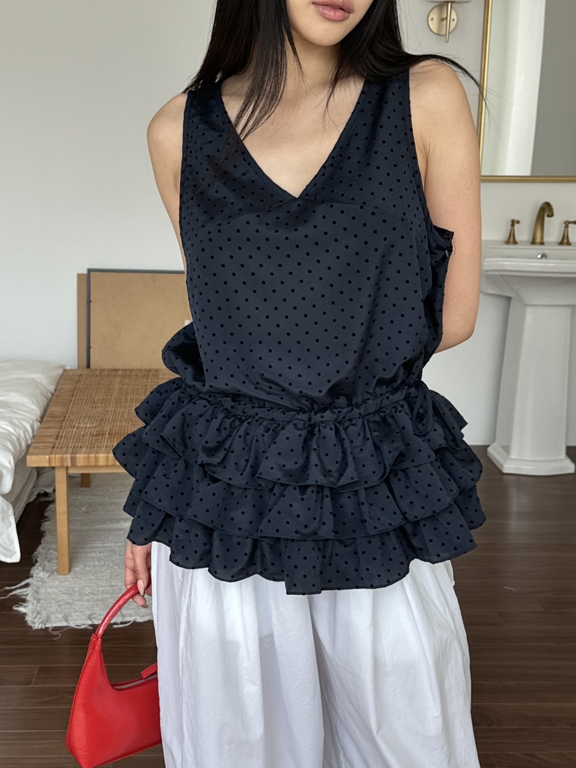ZITTEN東大門直郵女士新品時尚休閑真品熱賣吊帶背心荷葉邊ZITTEN吊帶/背心