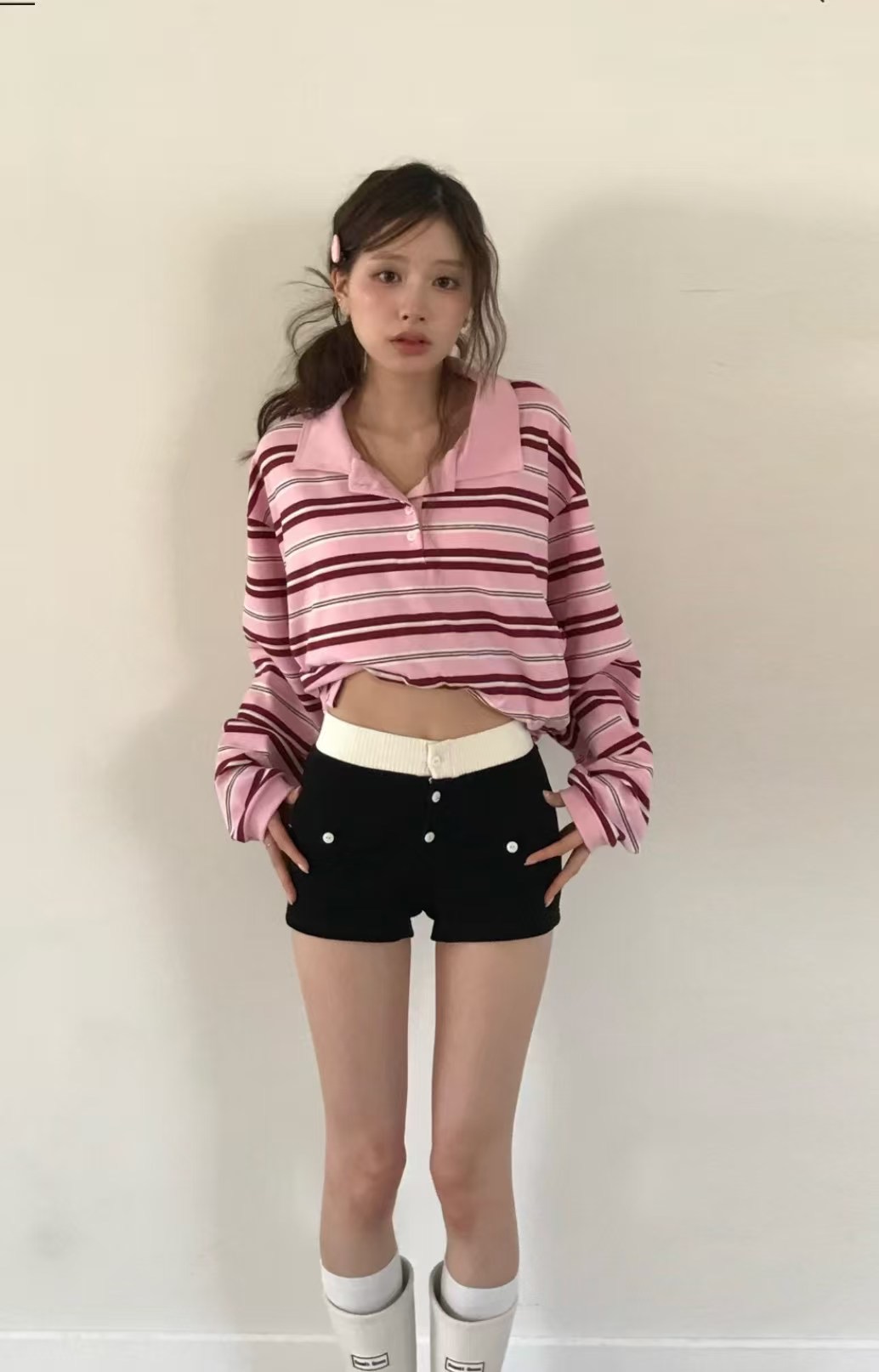 THEHANDS韓國直郵女裝新品熱賣推薦真品人氣25春夏短褲紐扣THEHANDS短褲