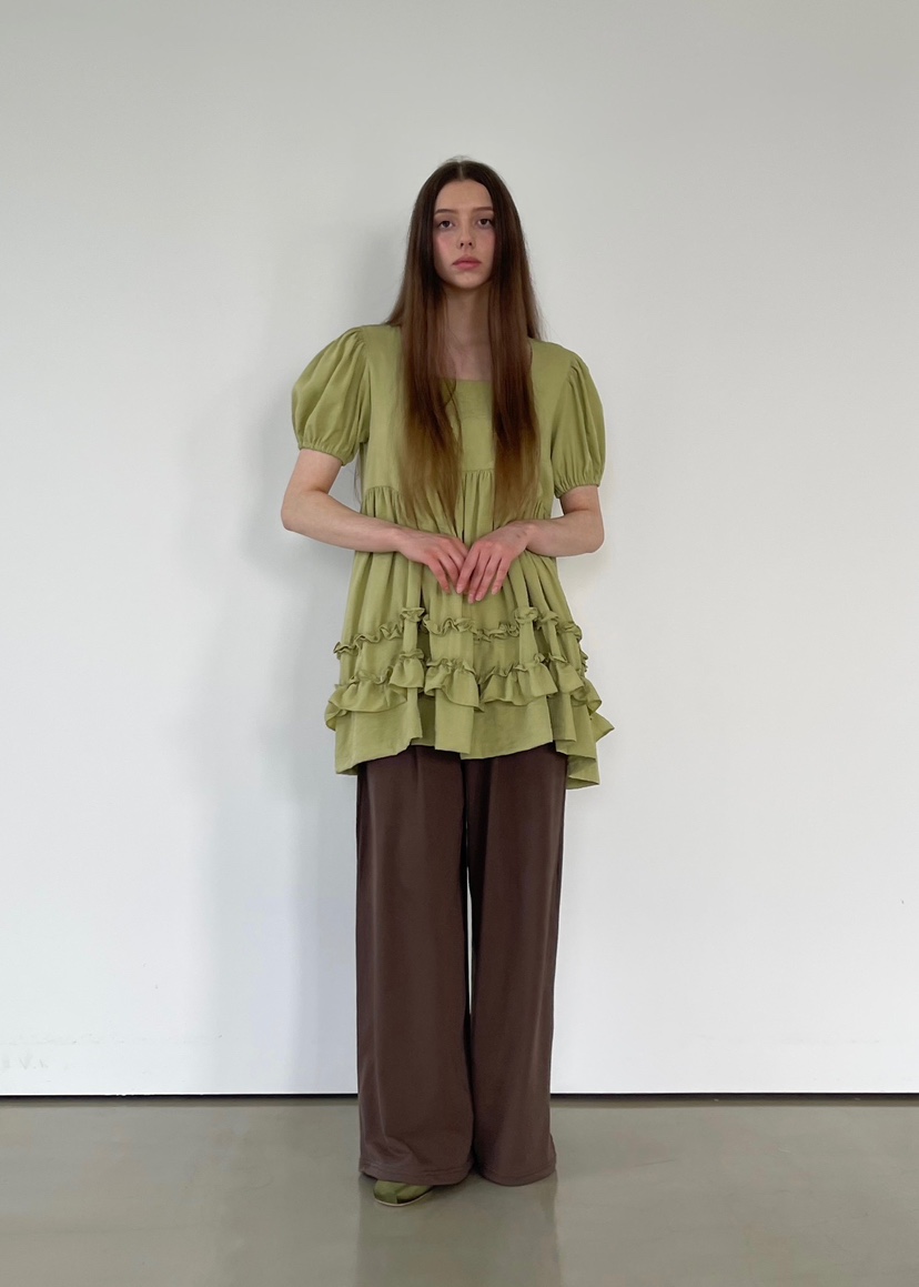 ANOTHER AVENUE韓國代購女士新品25春夏職業休閑連衣裙荷葉邊ANOTHER AVENUE連衣裙