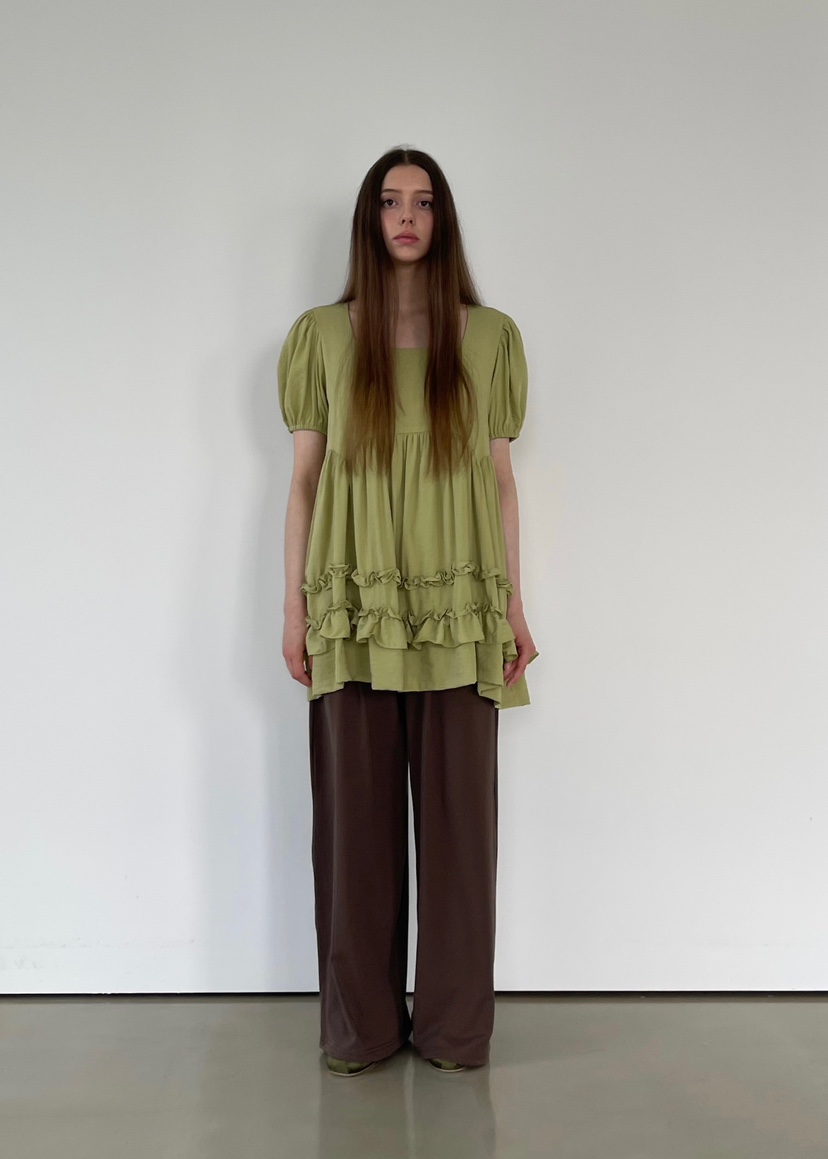 ANOTHER AVENUE韓國代購女士新品25春夏職業休閑連衣裙荷葉邊ANOTHER AVENUE連衣裙