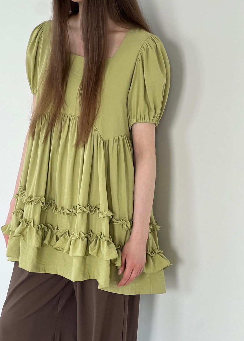 ANOTHER AVENUE韓國代購女士新品25春夏職業休閑連衣裙荷葉邊ANOTHER AVENUE連衣裙