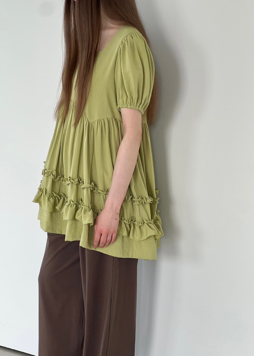 ANOTHER AVENUE韓國代購女士新品25春夏職業休閑連衣裙荷葉邊ANOTHER AVENUE連衣裙