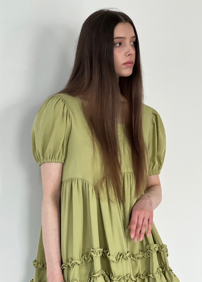 ANOTHER AVENUE韓國代購女士新品25春夏職業休閑連衣裙荷葉邊ANOTHER AVENUE連衣裙