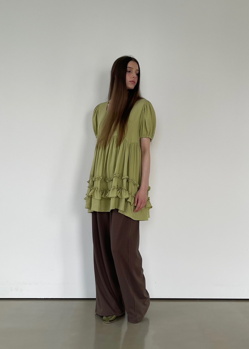 ANOTHER AVENUE韓國代購女士新品25春夏職業休閑連衣裙荷葉邊ANOTHER AVENUE連衣裙