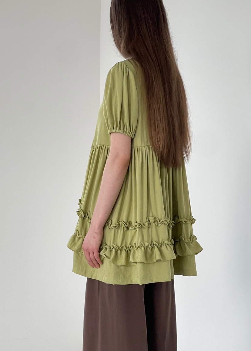 ANOTHER AVENUE韓國代購女士新品25春夏職業休閑連衣裙荷葉邊ANOTHER AVENUE連衣裙