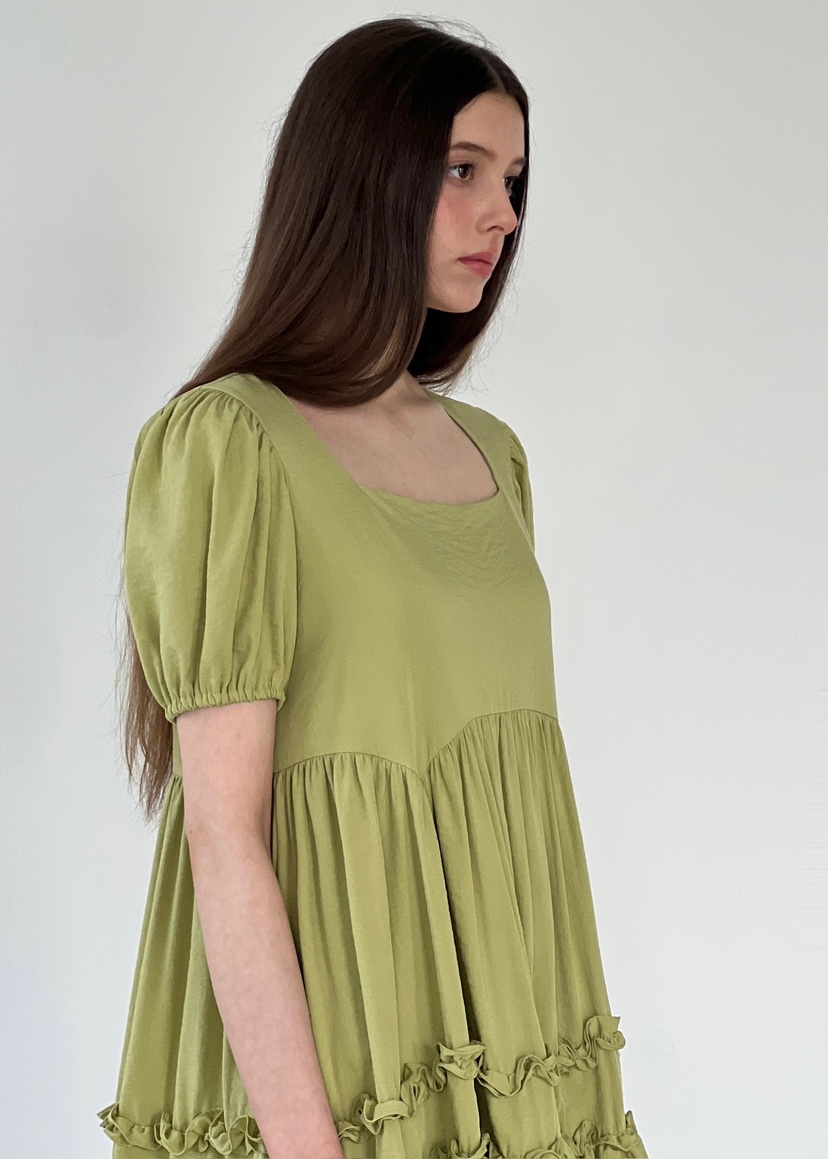 ANOTHER AVENUE韓國代購女士新品25春夏職業休閑連衣裙荷葉邊ANOTHER AVENUE連衣裙