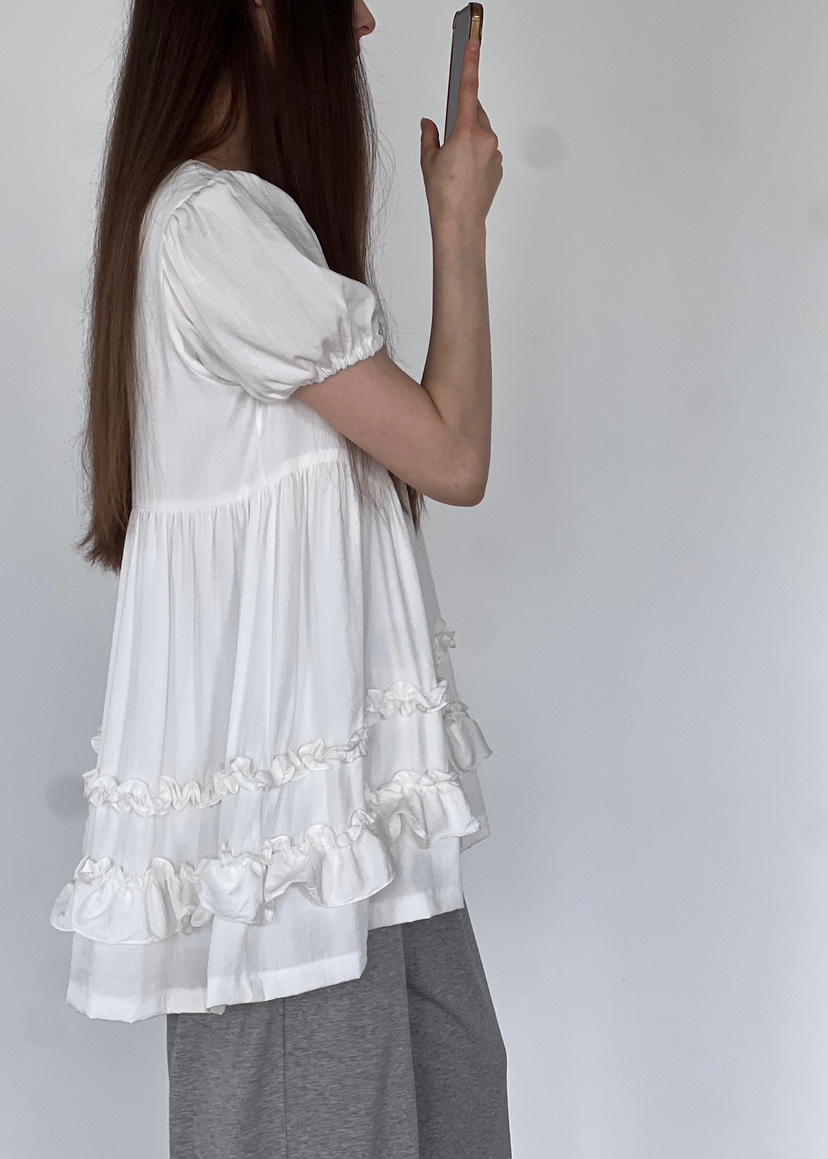 ANOTHER AVENUE韓國代購女士新品25春夏職業休閑連衣裙荷葉邊ANOTHER AVENUE連衣裙