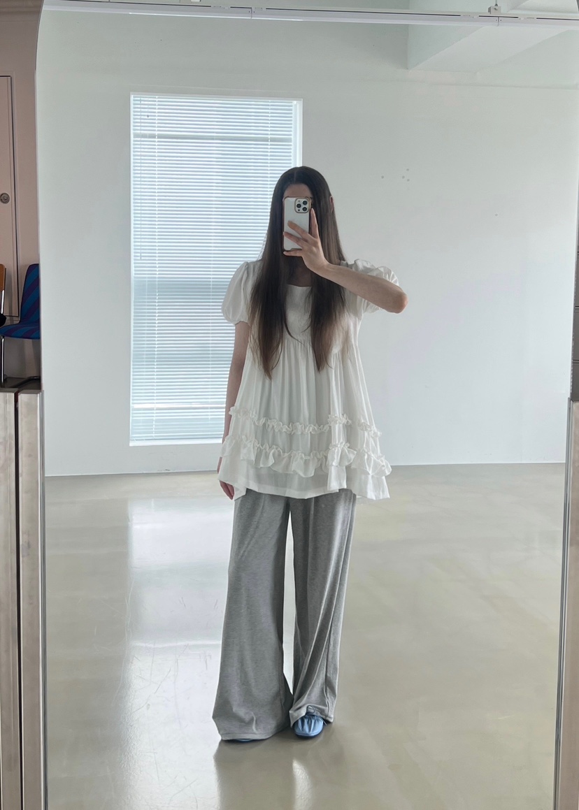 ANOTHER AVENUE韓國代購女士新品25春夏職業休閑連衣裙荷葉邊ANOTHER AVENUE連衣裙