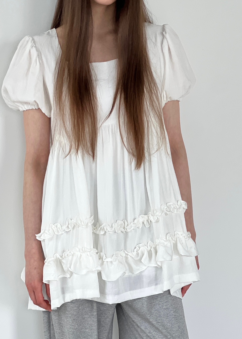ANOTHER AVENUE韓國代購女士新品25春夏職業休閑連衣裙荷葉邊ANOTHER AVENUE連衣裙