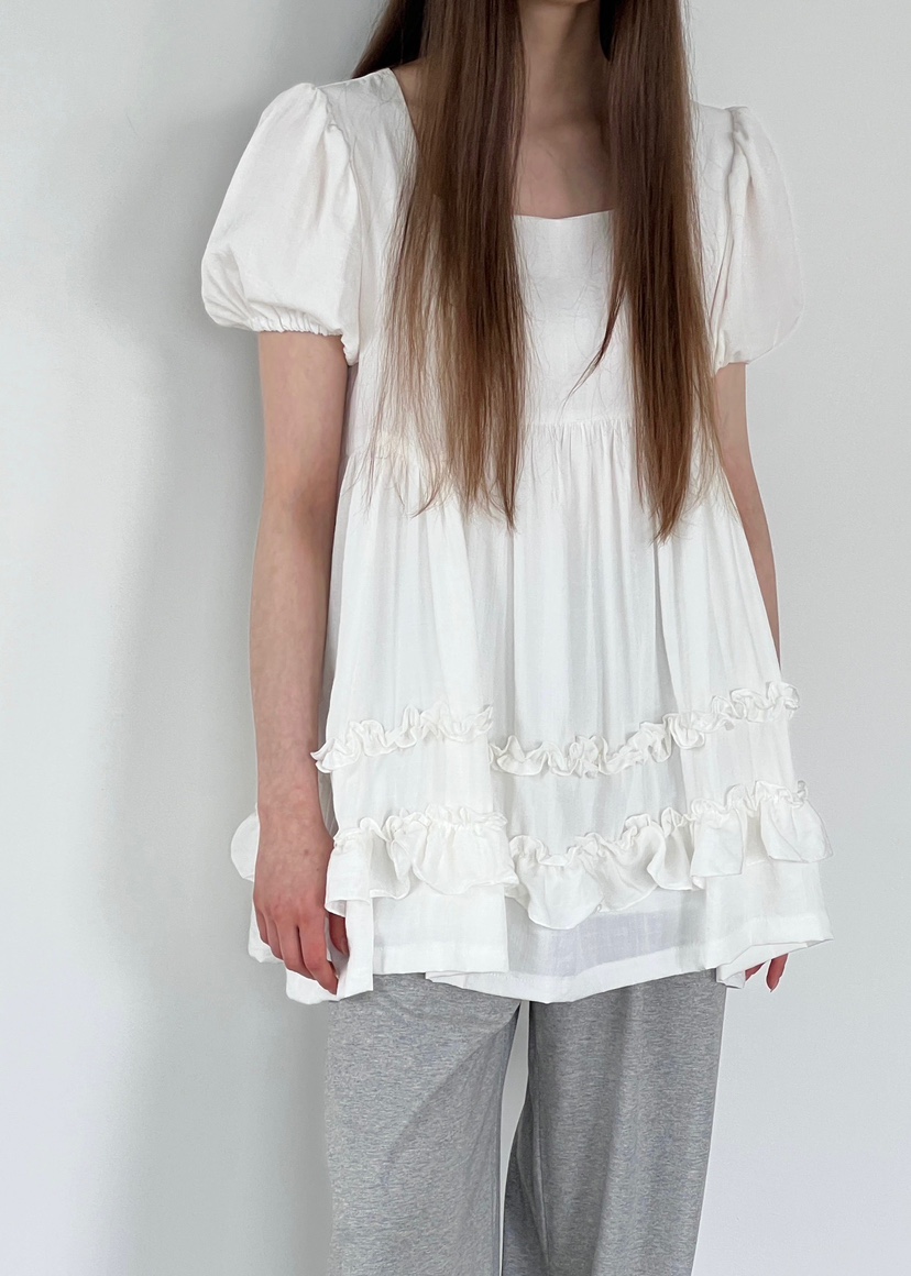 ANOTHER AVENUE韓國代購女士新品25春夏職業休閑連衣裙荷葉邊ANOTHER AVENUE連衣裙