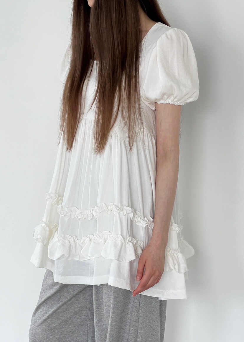 ANOTHER AVENUE韓國代購女士新品25春夏職業休閑連衣裙荷葉邊ANOTHER AVENUE連衣裙