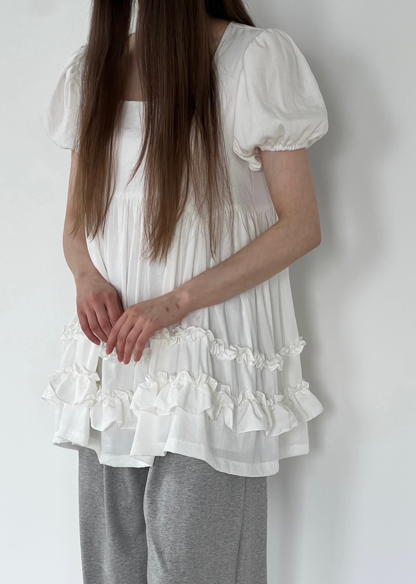 ANOTHER AVENUE韓國代購女士新品25春夏職業休閑連衣裙荷葉邊ANOTHER AVENUE連衣裙
