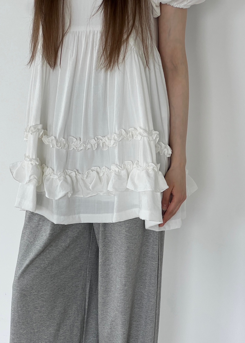 ANOTHER AVENUE韓國代購女士新品25春夏職業休閑連衣裙荷葉邊ANOTHER AVENUE連衣裙