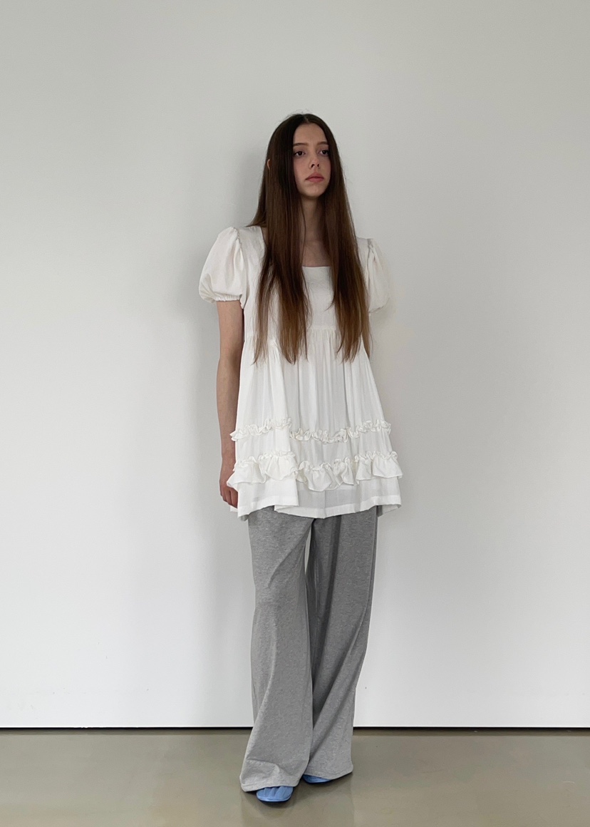 ANOTHER AVENUE韓國代購女士新品25春夏職業休閑連衣裙荷葉邊ANOTHER AVENUE連衣裙
