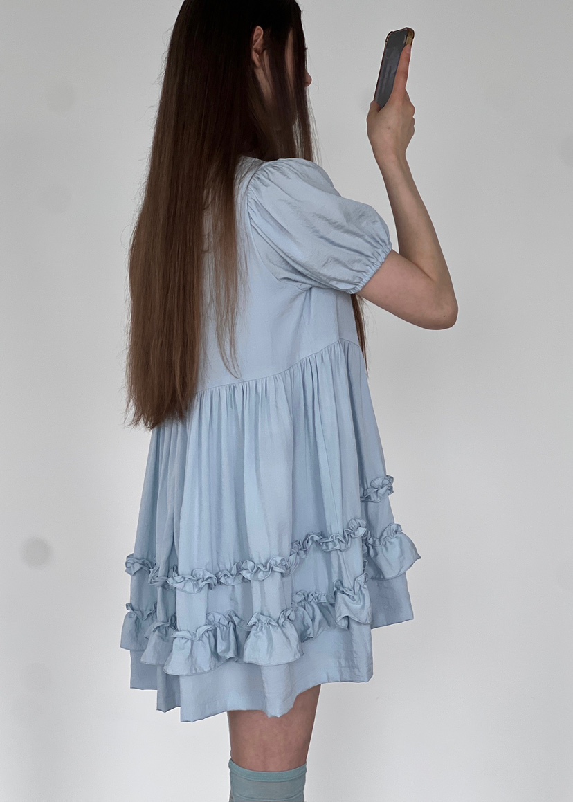 ANOTHER AVENUE韓國代購女士新品25春夏職業休閑連衣裙荷葉邊ANOTHER AVENUE連衣裙